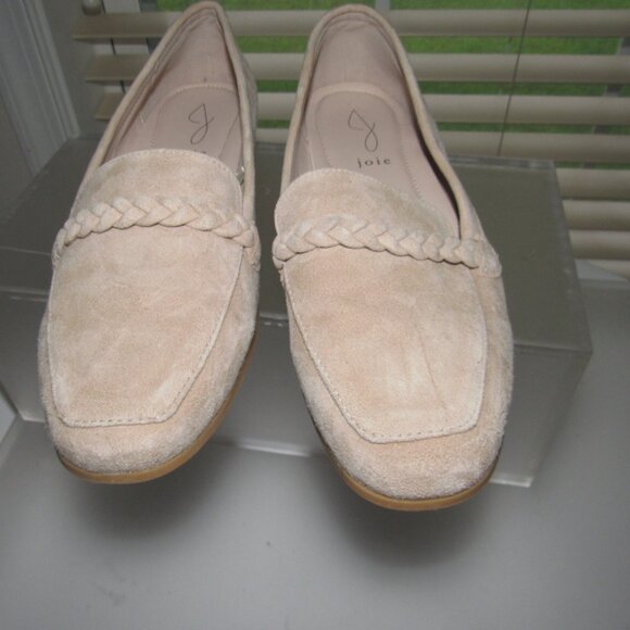 Joie Braided Suede Leather Slip-On Loafers – Neutral Tan Shoes, Size 8.5M - Picture 7 of 9